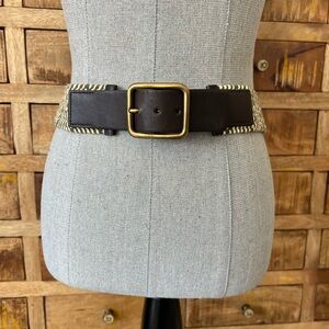 Merona Dark Brown Stretch Belt with Gold Buckle